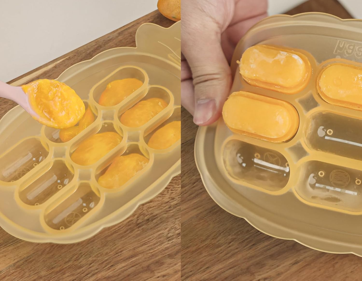 HAAKAA vassoio in silicone per congelare alimenti + coperchio