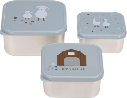 LASSIG Snackbox scatole in acciaio per snack x3