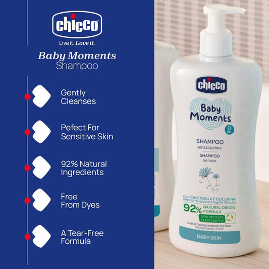 CHICCO BabyMoments sampon babáknak 500 ml 0 hónap+