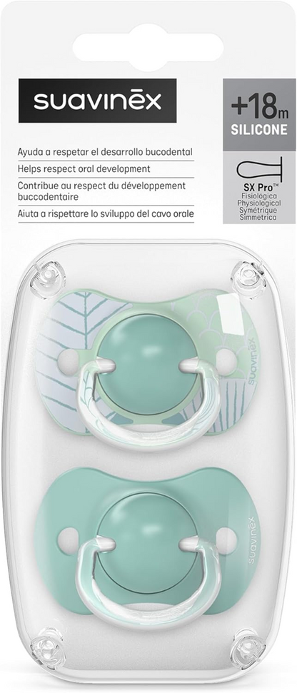 SUAVINEX SX PRO succhietto calmante x2 silicone 18 mesi+
