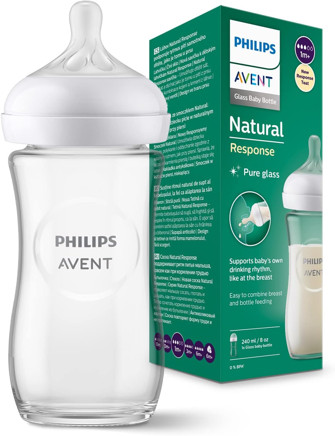 PHILIPS AVENT Natural RESPONSE biberon 240 ml 1m+ VETRO