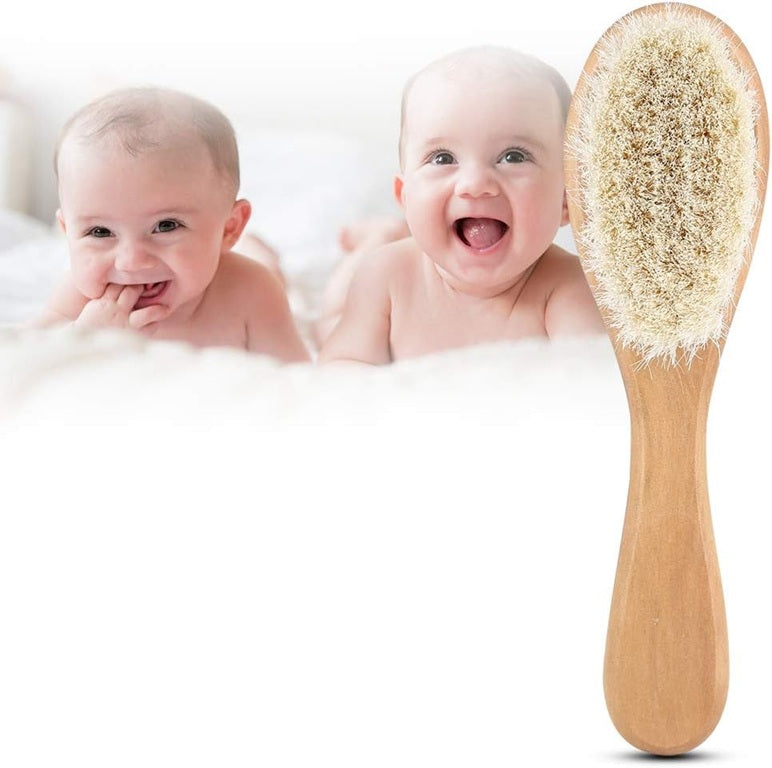 MUMUSUKI brosse à cheveux en bois avec poils de chèvre 0-6 m