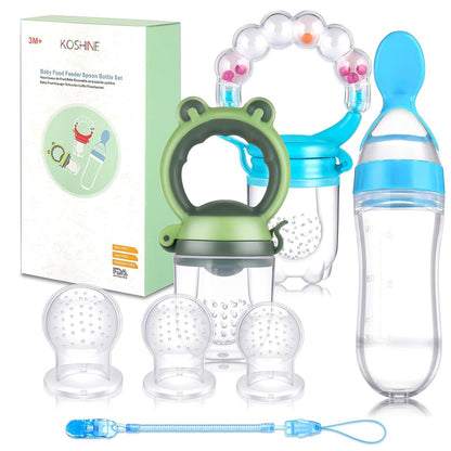 KOSHINE suzetă pentru fructe 2 bucăți 5 tetine + linguriță 125 ml și lanț