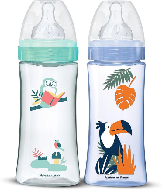 DODIE set 2x biberon 330 ml tetină 3 debit rapid 6 m+