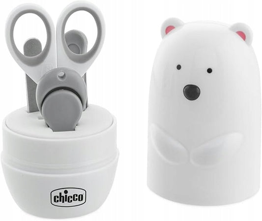 CHICCO set de manicura para niños 5 piezas + organizador OSO POLAR