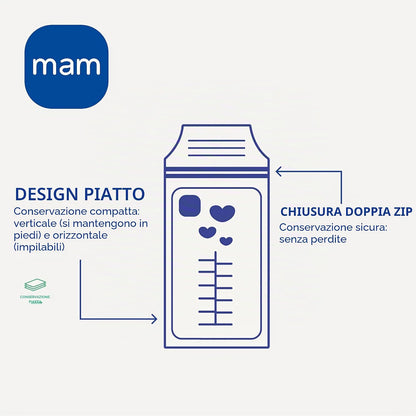 MAM sachets de conservation du lait, 25 pièces