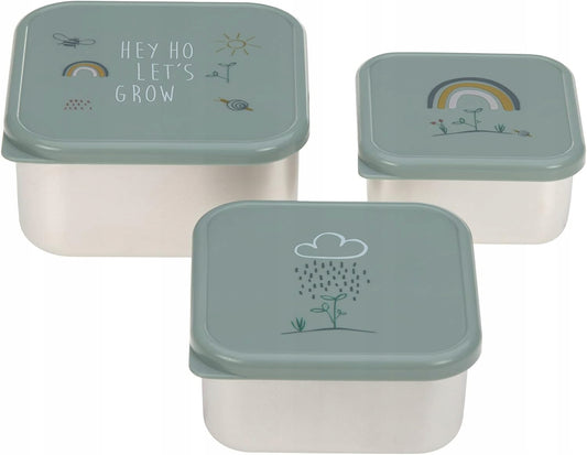 LASSIG Snackbox scatole in acciaio per snack x3