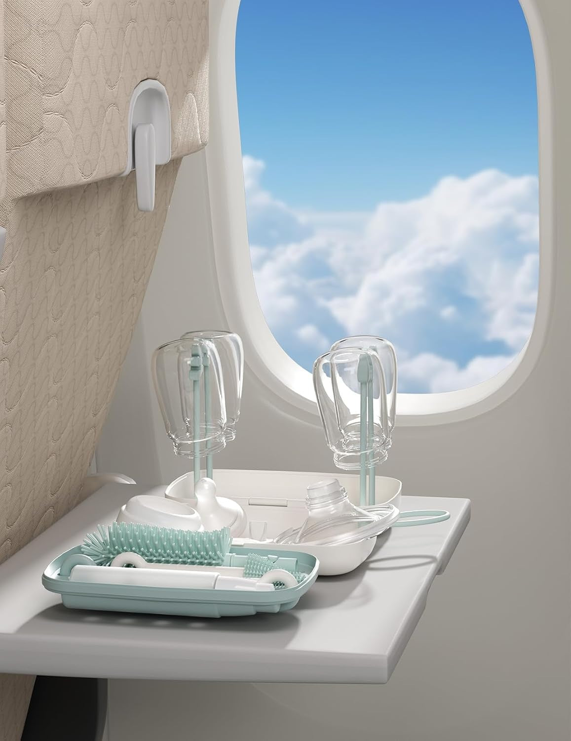 MOMCOZY 7-in-1 Reise-Reinigungsset für Flaschen, Schnuller und Trinkhalme + Etui