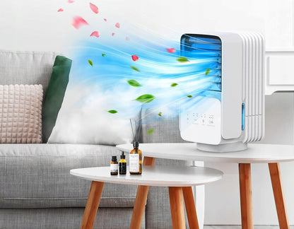 OMISOON Air Cooler mini-luftkøler 700 ml med touchpanel og lampe