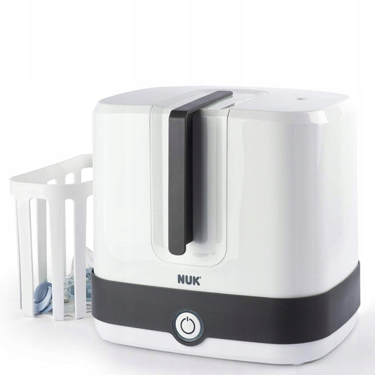 NUK Vario Express sterylizator parowy 6 minut 1 "O - biały sterylizator parowy do butelek z koszykiem