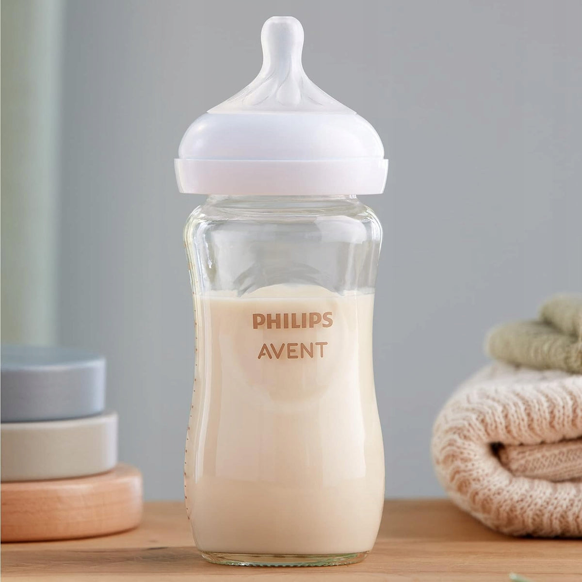 PHILIPS AVENT Natural Response sæt med 3 GLAS-flasker + sut