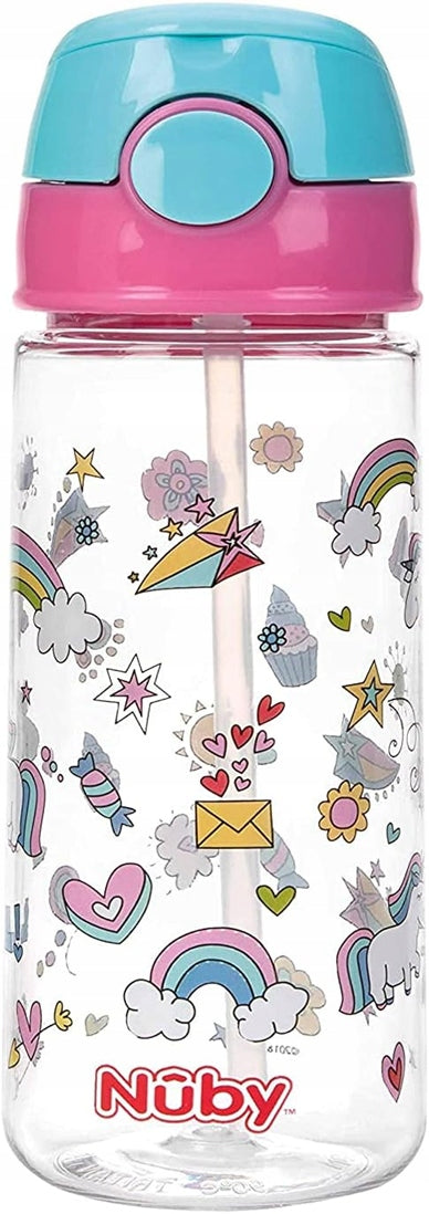 NUBY Straw Cup bidon z motywem tęczy