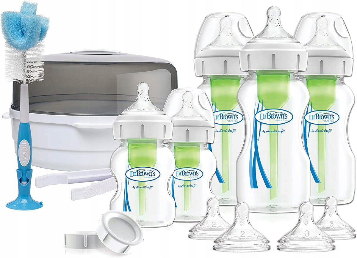 DR. BROWN'Smicrowave steriliser + bottles and brushtongs includedcolour white and greyBPA-freeGood, new