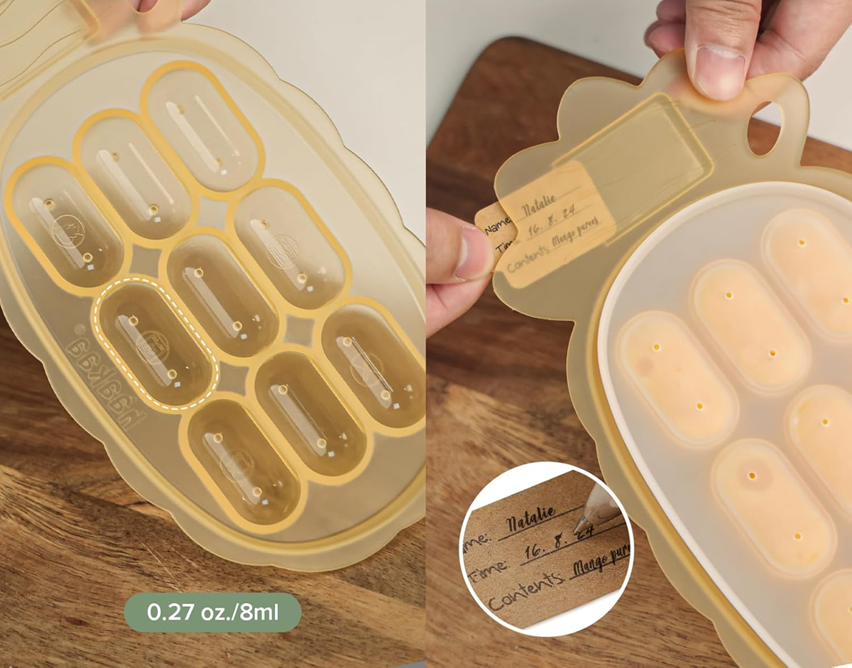 HAAKAA vassoio in silicone per congelare alimenti + coperchio