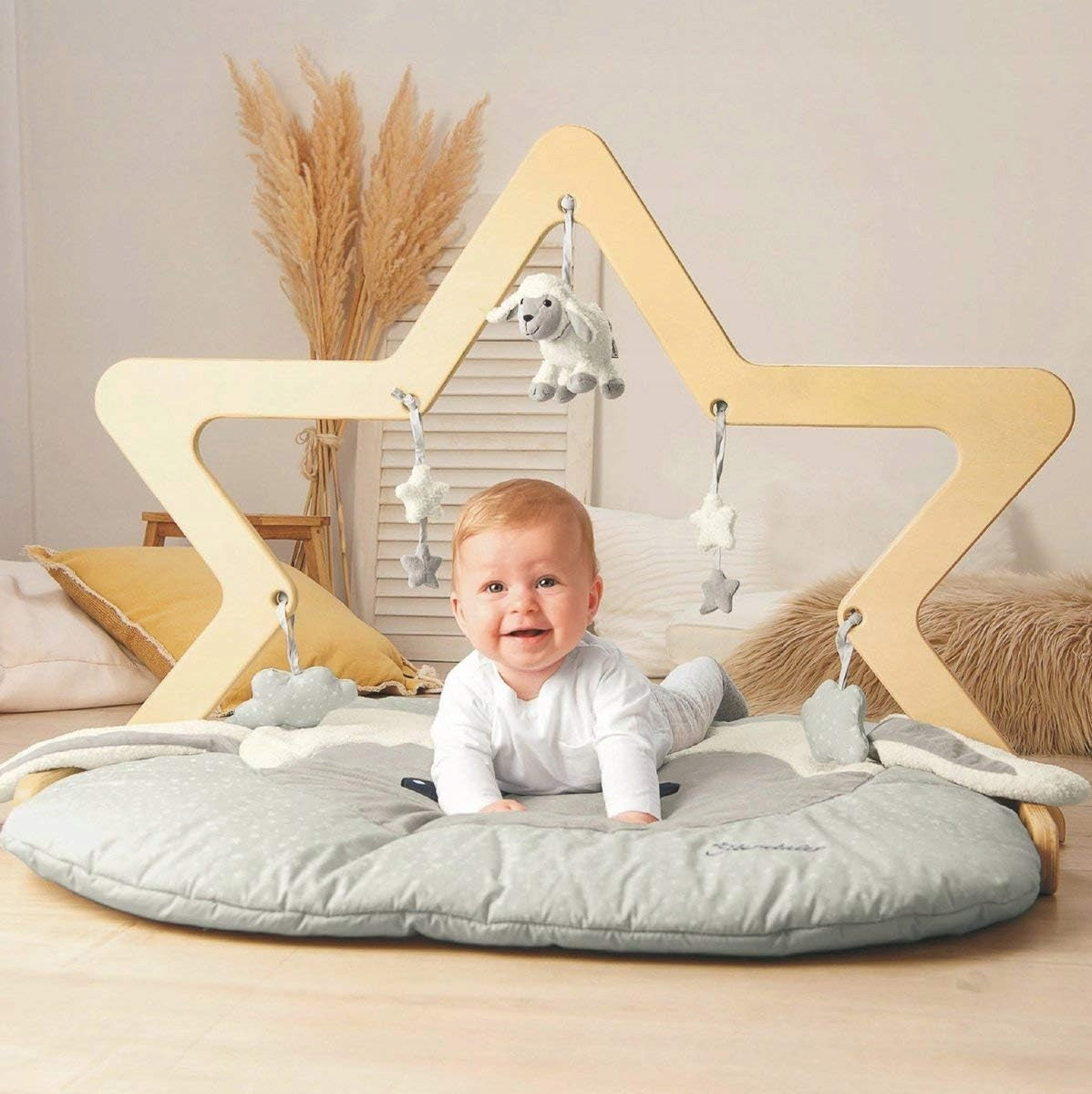 STERNTALER uniwersalne zabawki zawieszki 5 sztuk "N, szare zawieszki dla niemowląt 0+