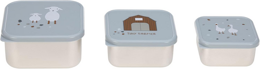 LASSIG Snackbox scatole in acciaio per snack x3
