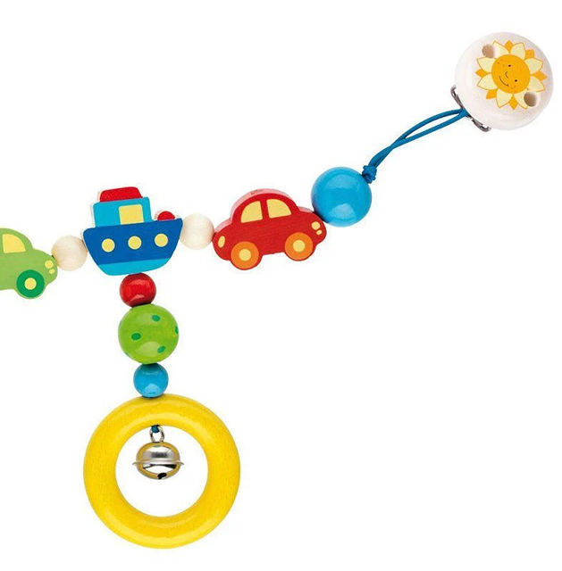 HEIMESS pendente de madeira com guizos para carrinho, berço e cadeira auto 40 cm
