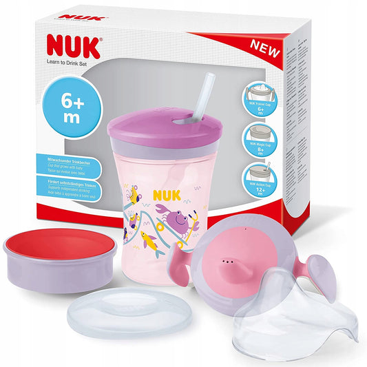 NUK σετ εκμάθησης πόσης, κύπελλο + 3 στόμια