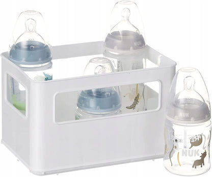 NUK First Choice+ štartovacia súprava 4 fľaše + organizačný košík 0-6 m