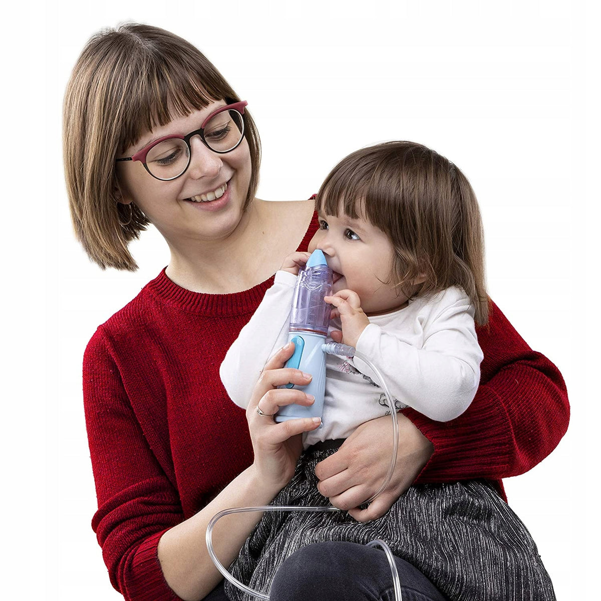 NEBULA Spacer Air Liquid NEBULIZATOR, IRYGATOR do inhalacji i irygacji, biały, używany przez dziecko z opiekunem