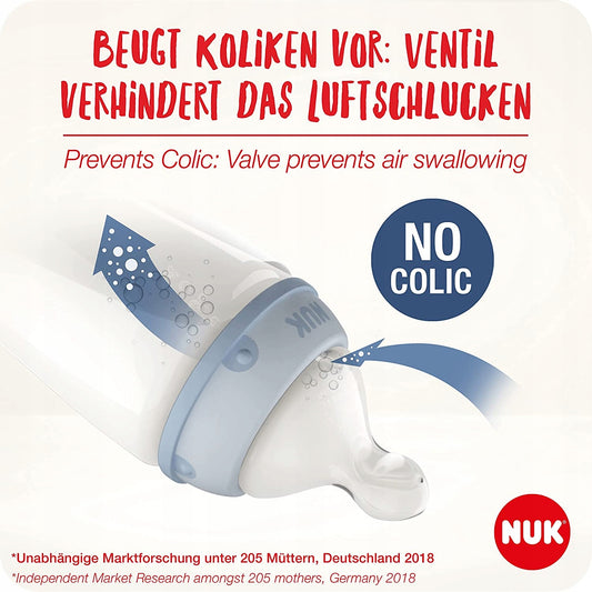 NUK σετ NO COLIC 4 μπιμπερό καλαθάκι ΕΛΕΓΧΟΣ ΘΕΡΜΟΚΡΑΣΙΑΣ