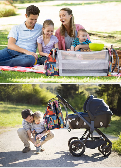 SNDMOR zaino per passeggino con accessori e lettino da viaggio