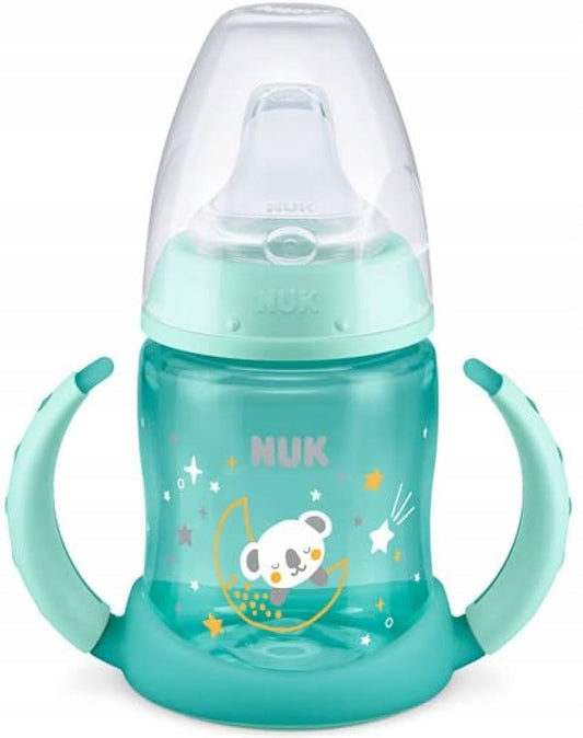NUK Learner Cup KUBEK 150 ml wskaźnik temperatury ŚWIECI W CIEMNOŚCI zielony kubek niekapek dla dzieci 6m+