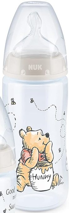 NUK First Choice+ Micimackó cumisüveg 300 ml 6–18 hónap cumi M