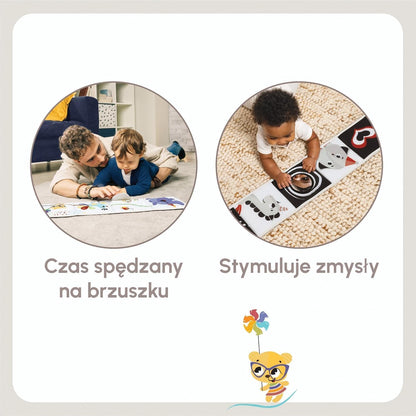 TINY LOVE двустранна сензорна книжка 0+ контраст