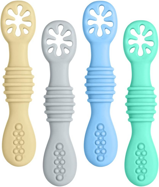 VICLOON juego de cucharas de silicona para alimentos sólidos, 4 unidades, 11 cm