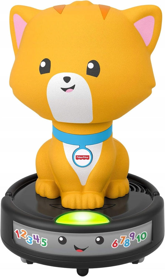 FISHER-PRICE GMX70 kot jeżdżący na odkurzaczu samojezdnym melodie i światła