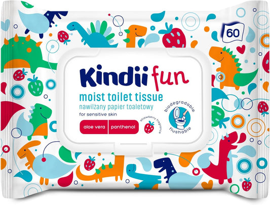 KINDII Fun papel higiénico húmedo y desechable x60