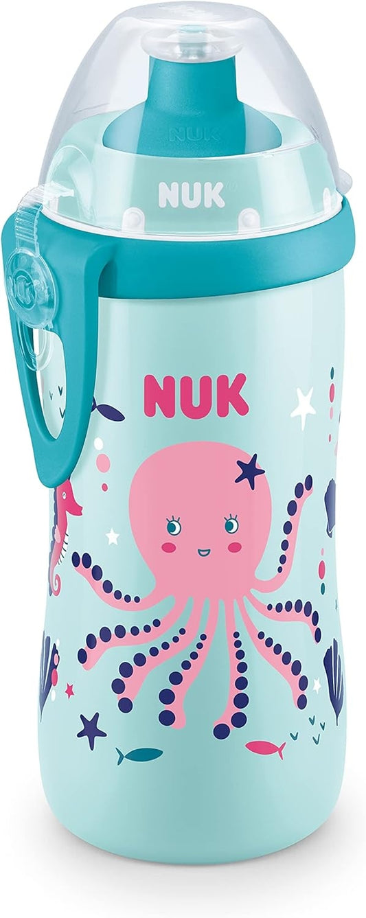 NUK Junior Cup BUTELKA 18 m+ ustnik push-pull 300 ml EFEKT KAMELEONA