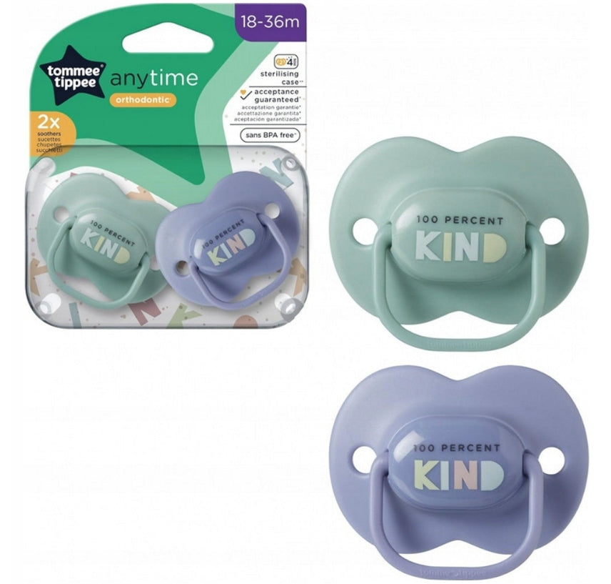 TOMMEE TIPPEE AnyTime smoczki uspokajające x2 18-36msc ORTODONTYCZNE