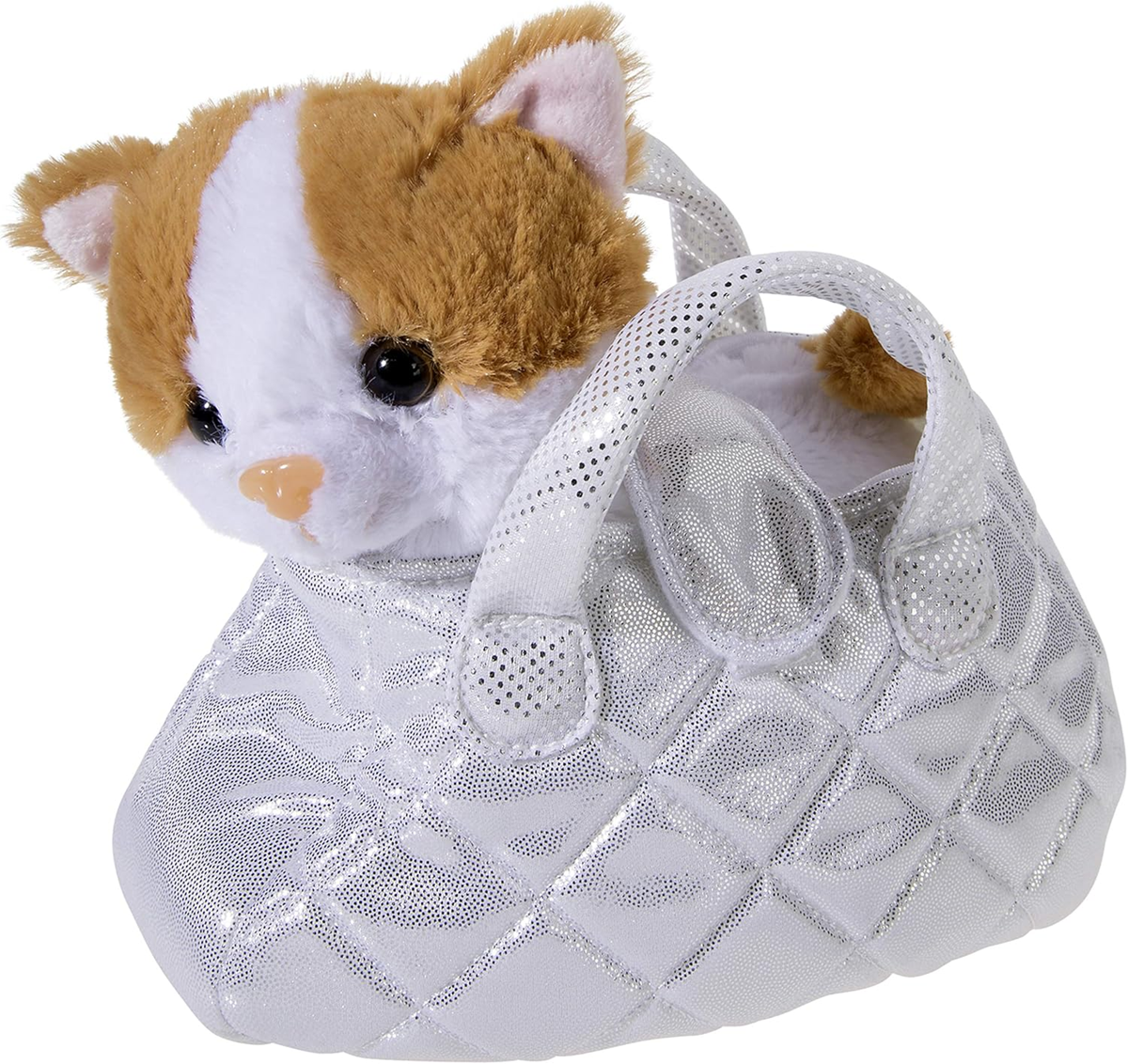 HEUNEC mjuk plyschkramdjur KATT I VÄSKA 17 x 18 cm