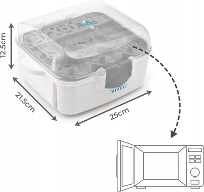 NUVITA 1085 sterilizzatore a microonde per 3 biberon e accessori