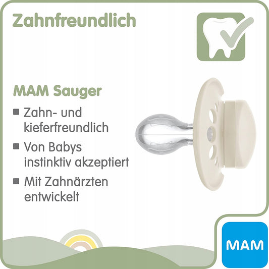 MAM ORIGINAL NIGHT smoczek uspokajający x2 16m+ ortodontyczny, bez BPA, przyjazny dla zębów