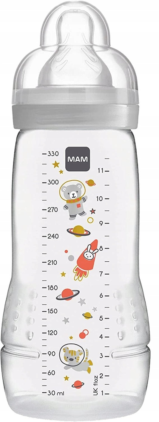 MAM Easy Active butelka 330ml 4msc+ z ergonomicznym smoczkiem i motywem kosmicznym, bez BPA
