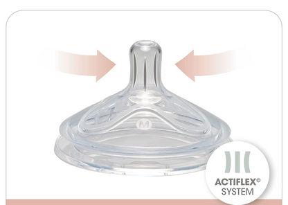 NIP First Moment biberon cu tetină mărimea M flux mediu 270 ml ACTIFLEX