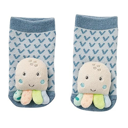 Fehn Meereskinder – skarpetki z grzechotką i motywem ośmiornic