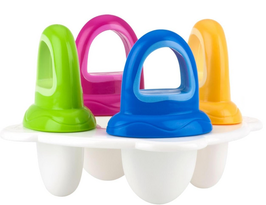 NUBY stampo per ghiaccioli a forma di ciuccio 4 pezzi + vassoio per congelatore