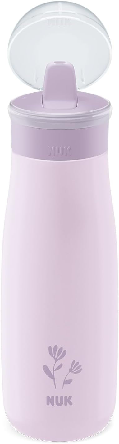 NUK Mini-Me Flip стоманена бутилка със сламка и накрайник 500 ml 12 m+