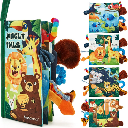 HAHALAND Jungly Tails érzékszervi könyv FÜGGŐDÍSZ 12,5 22 db cm