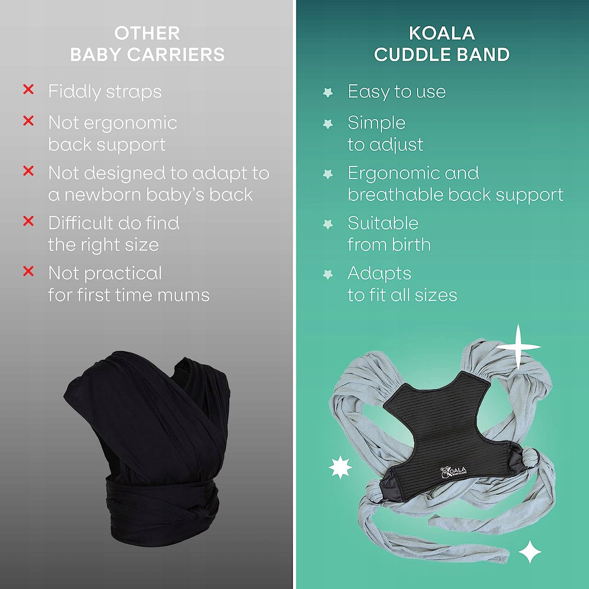 KOALA BABYCARE chusta do noszenia dziecka 2w1