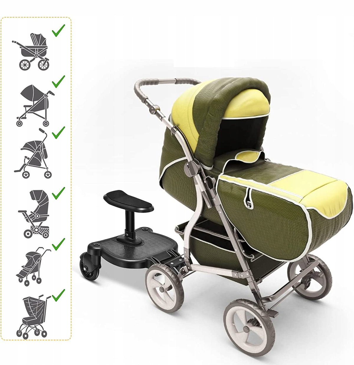 VOGVIGO universelles Mitfahrbrett für Kinderwagen, Tragkraft 25 kg