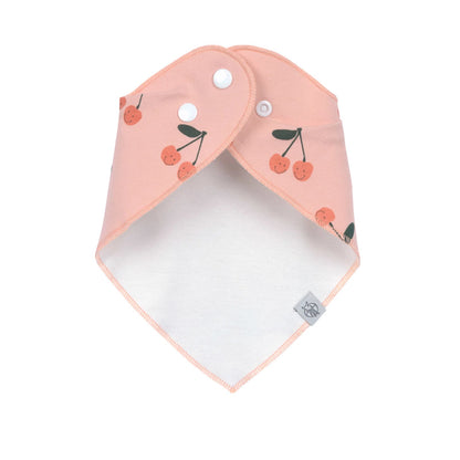 Lässig Happy Fruits Cherry bandana-haklapp med tryckknappar