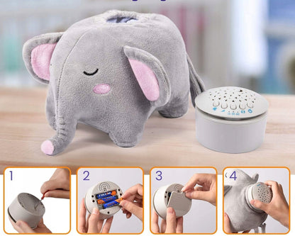 MOMCOZY snuttefilt med stjärnprojektor 15 melodier och ljud 13x19 cm ELEFANT