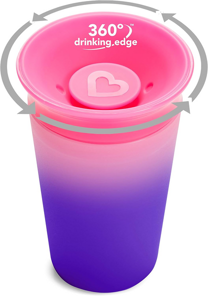 MUNCHKIN Miracle cană anti-vărsare care își schimbă culoarea, gură 360° 266 ml 12 luni+