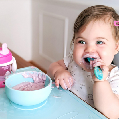 CHICCO Easy Start silikónová súprava: miska, lyžička, podbradník