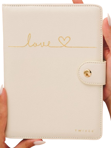 TWIVEE Love калъф за карта за бременност от изкуствена кожа 15,5 x 21 cm